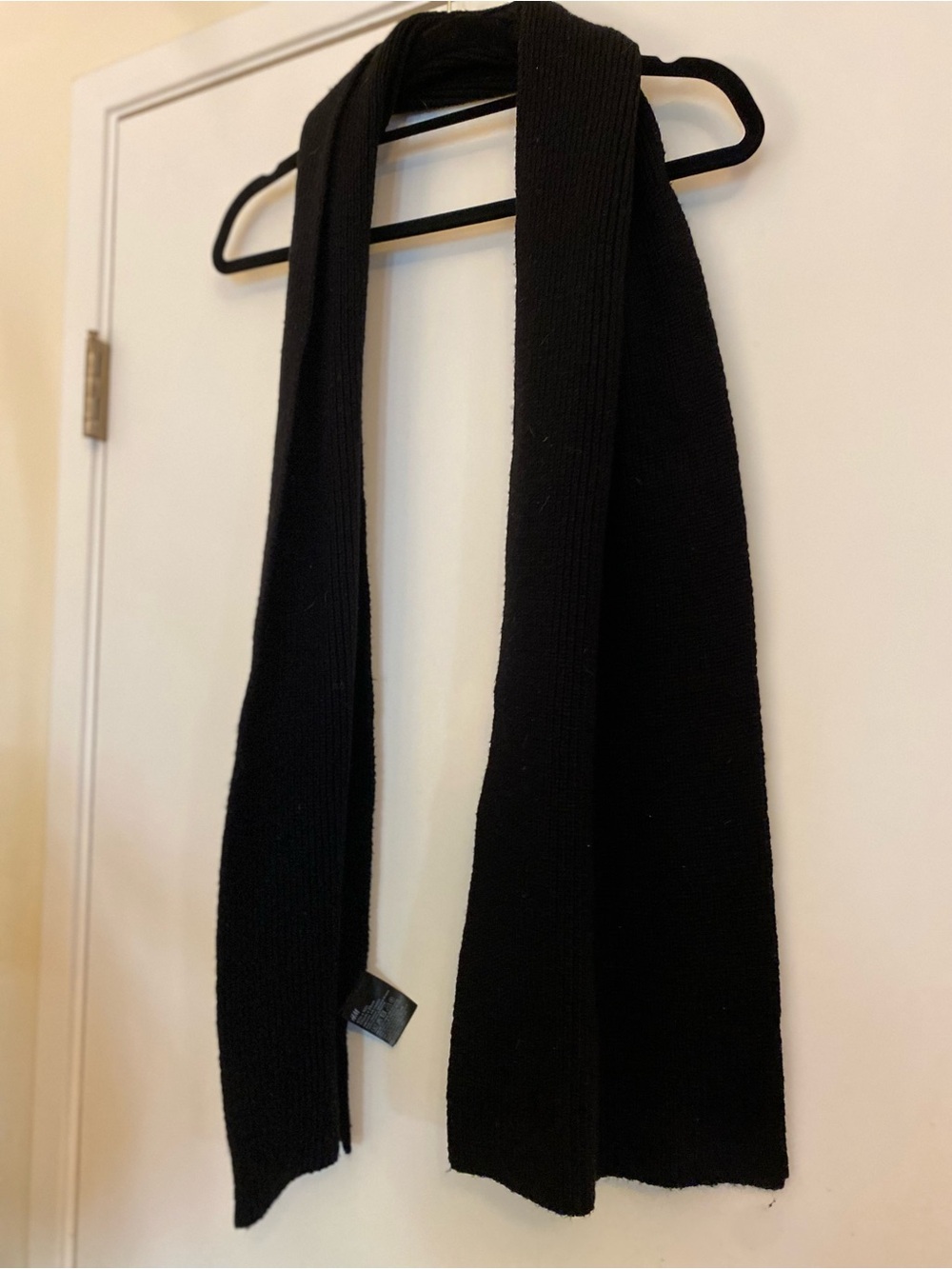 H&M Black Ribbed Knit Scarf for Men